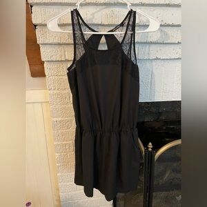 Black lace romper with pockets whimsygoth, size small, boho dark